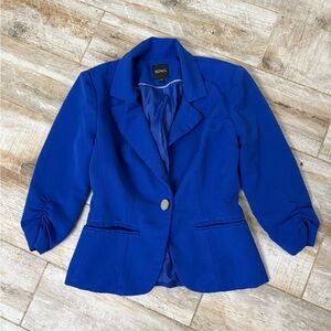 XOXO Women's Vibrant Blue Suit Blazer Jacket